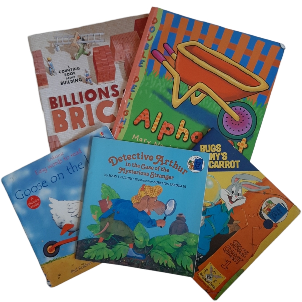 Children's Alphabet, Counting & Storybook Paperback Book Bundle of Five